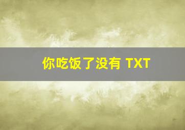 你吃饭了没有 TXT